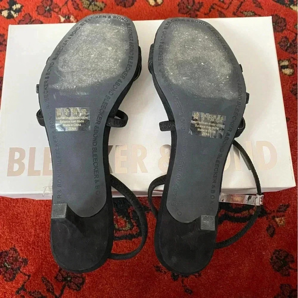 Bleecker & Bond Women’s US 9 Black Strappy Leather Heels - Perfect for Parties - Picture 5 of 6